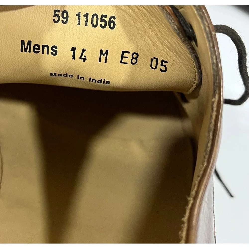 J Murphy Johnston & Murphy Mens Brown Leather Cap Toe Derby Shoes 14 M